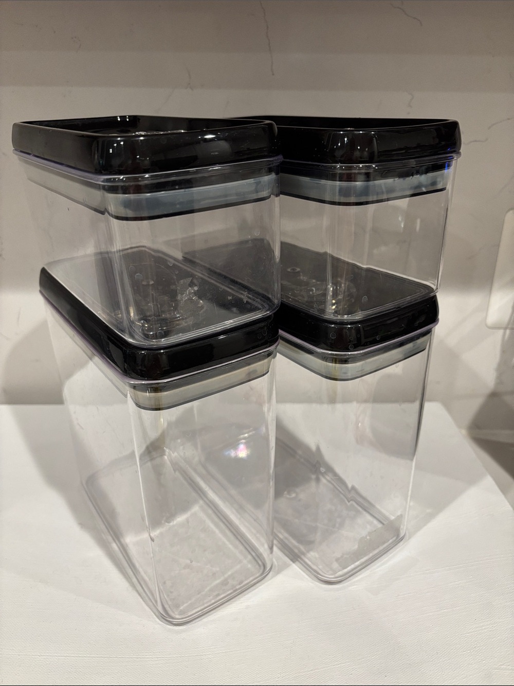 Clear Food Storage Canister Set with Black Lids - Picture 6 of 6